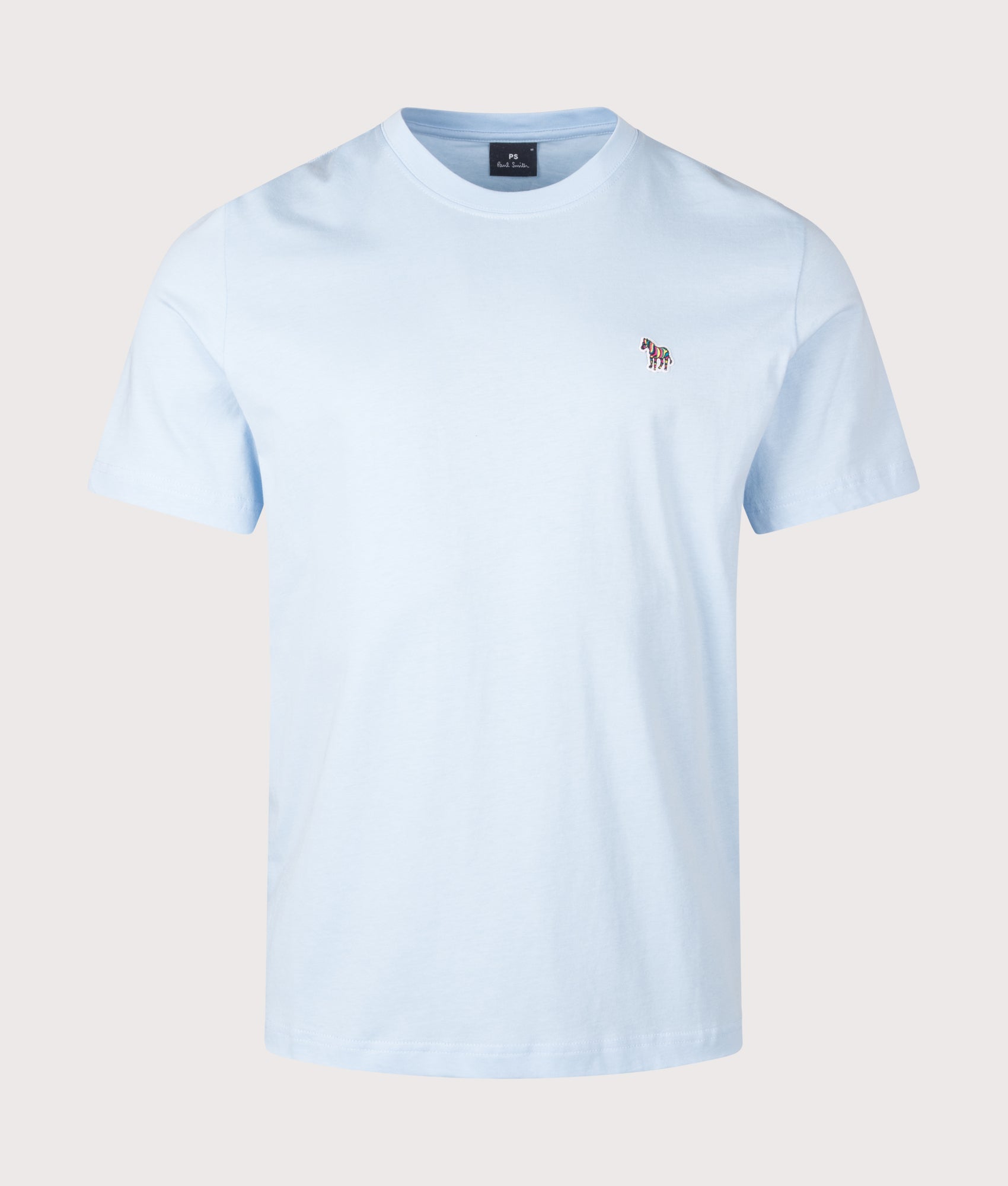 PS Paul Smith Zebra Logo T-Shirt in Pale Blue at EQVVS Menswear. Front shot.