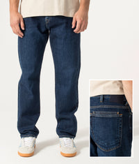 Relaxed Tapered Fit Jeans: Dark Colour Wash 