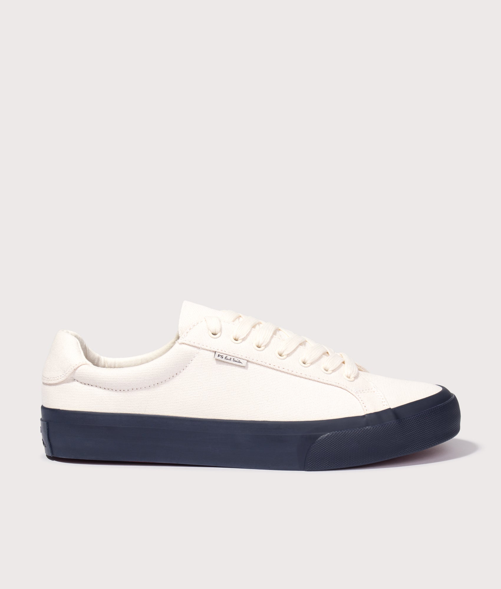 PS Paul Smith Amos Trainers in Off White at EQVVS Menswear. Side shot.