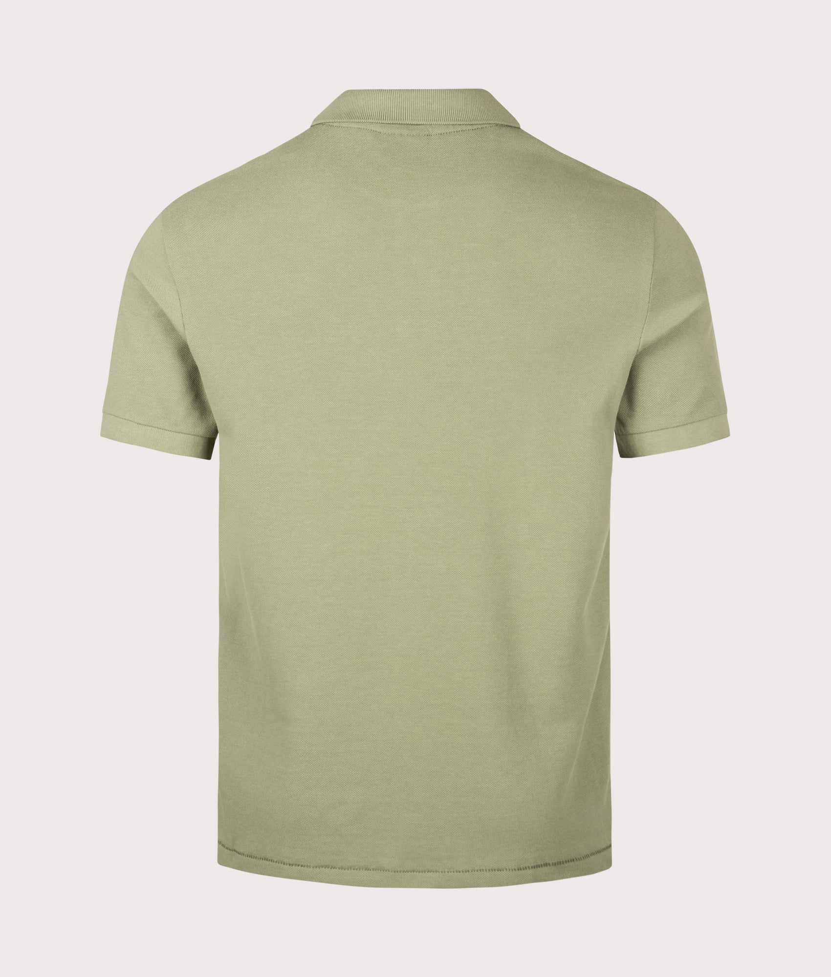PS Paul Smith Regular Fit Zebra Polo Shirt in Light Greyish Green at EQVVS Menswear. Back shot.