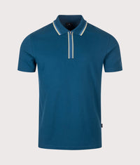 Regular Fit Quarter Zip Polo Shirt: 47 Navy 