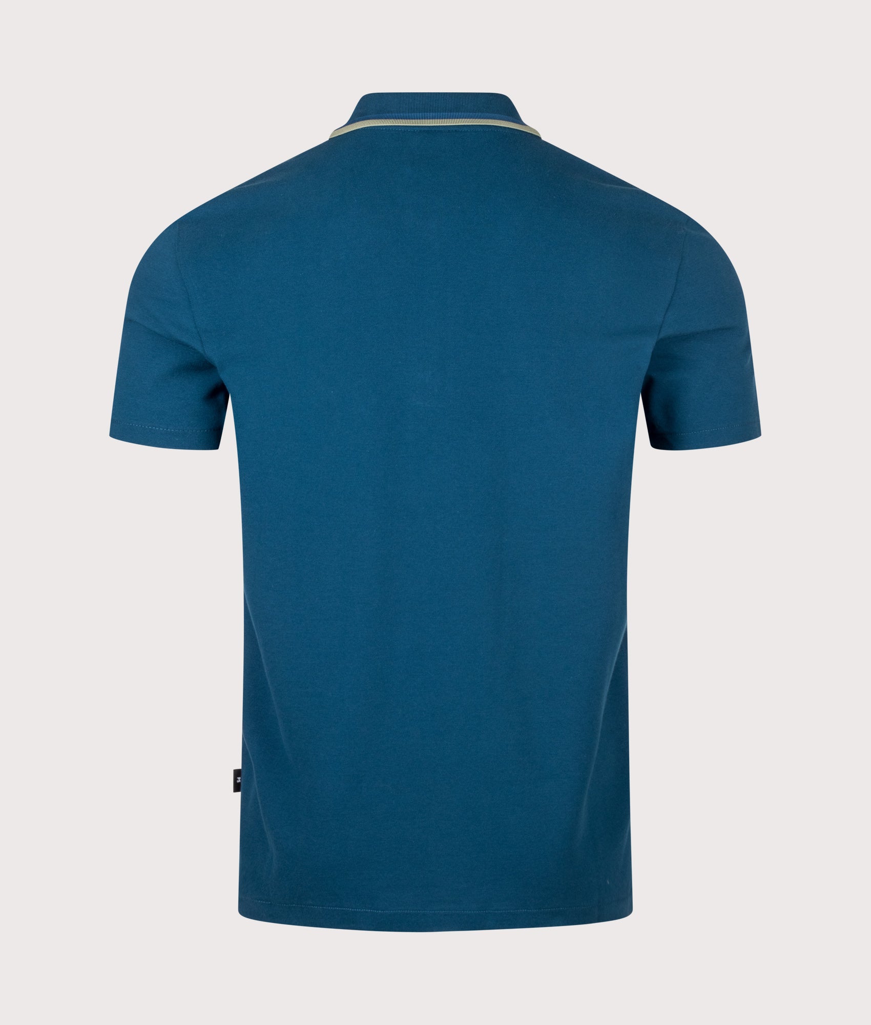 PS Paul Smith Regular Fit Quarter Zip Polo Shirt in Navy at EQVVS Menswear. Back shot.