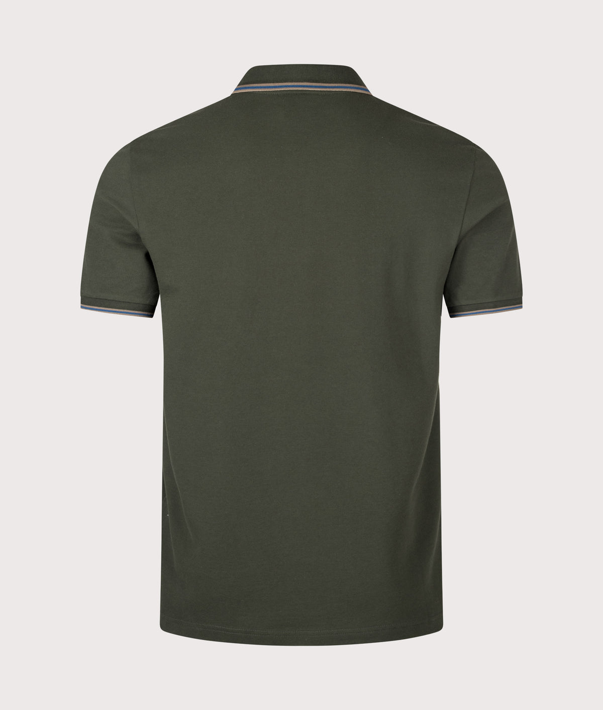 PS Paul Smith Regular Fit Polo Shirt in Bottle Green at EQVVS Menswear. Back shot.