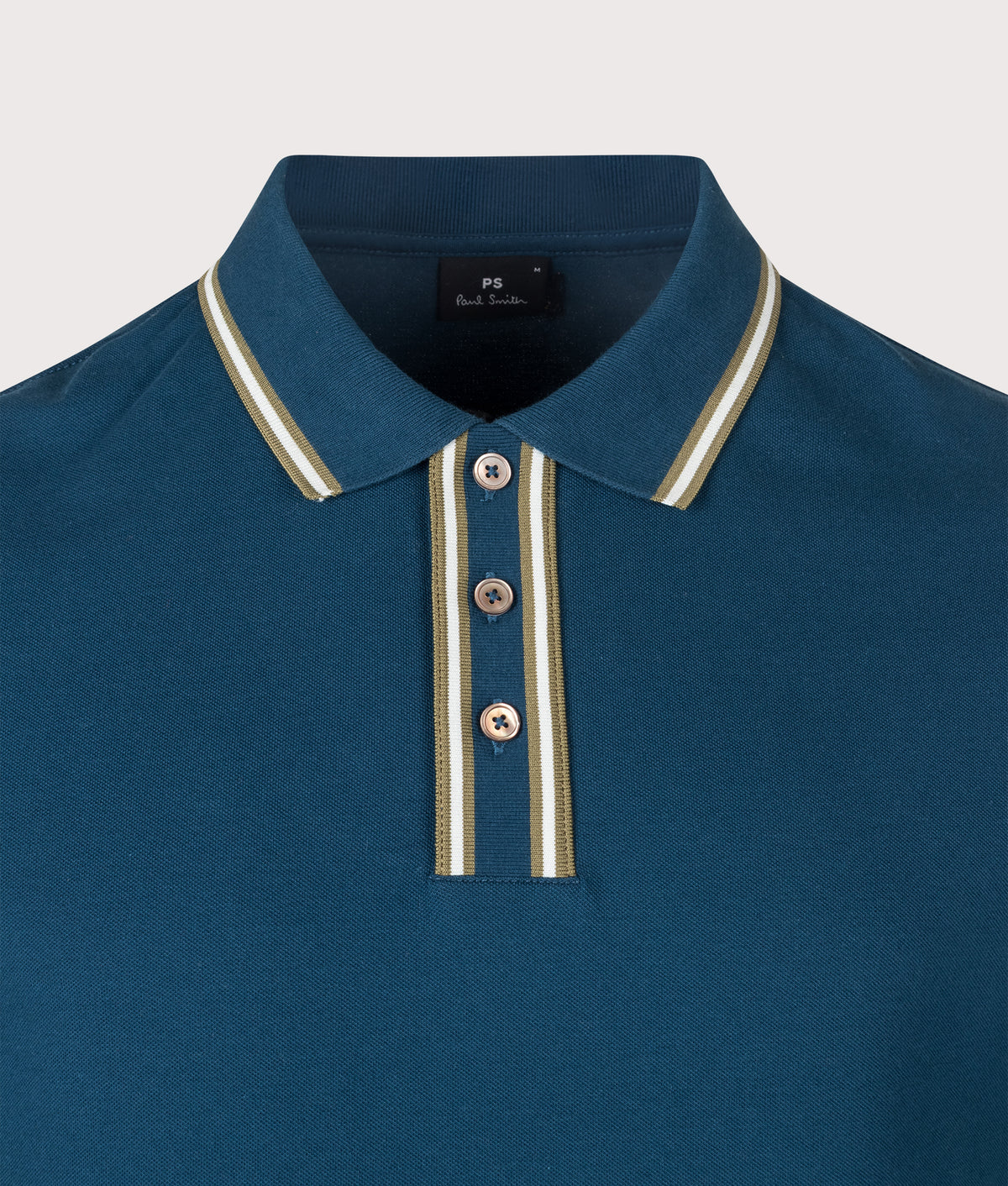 PS Paul Smith Regular Fit Polo Shirt in  Navy at EQVVS Menswear. Detail shot.