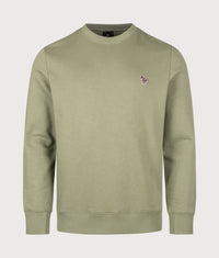 Regular Fit Organic Cotton Zebra Logo Sweatshirt: 34C Lt Greyish Green 