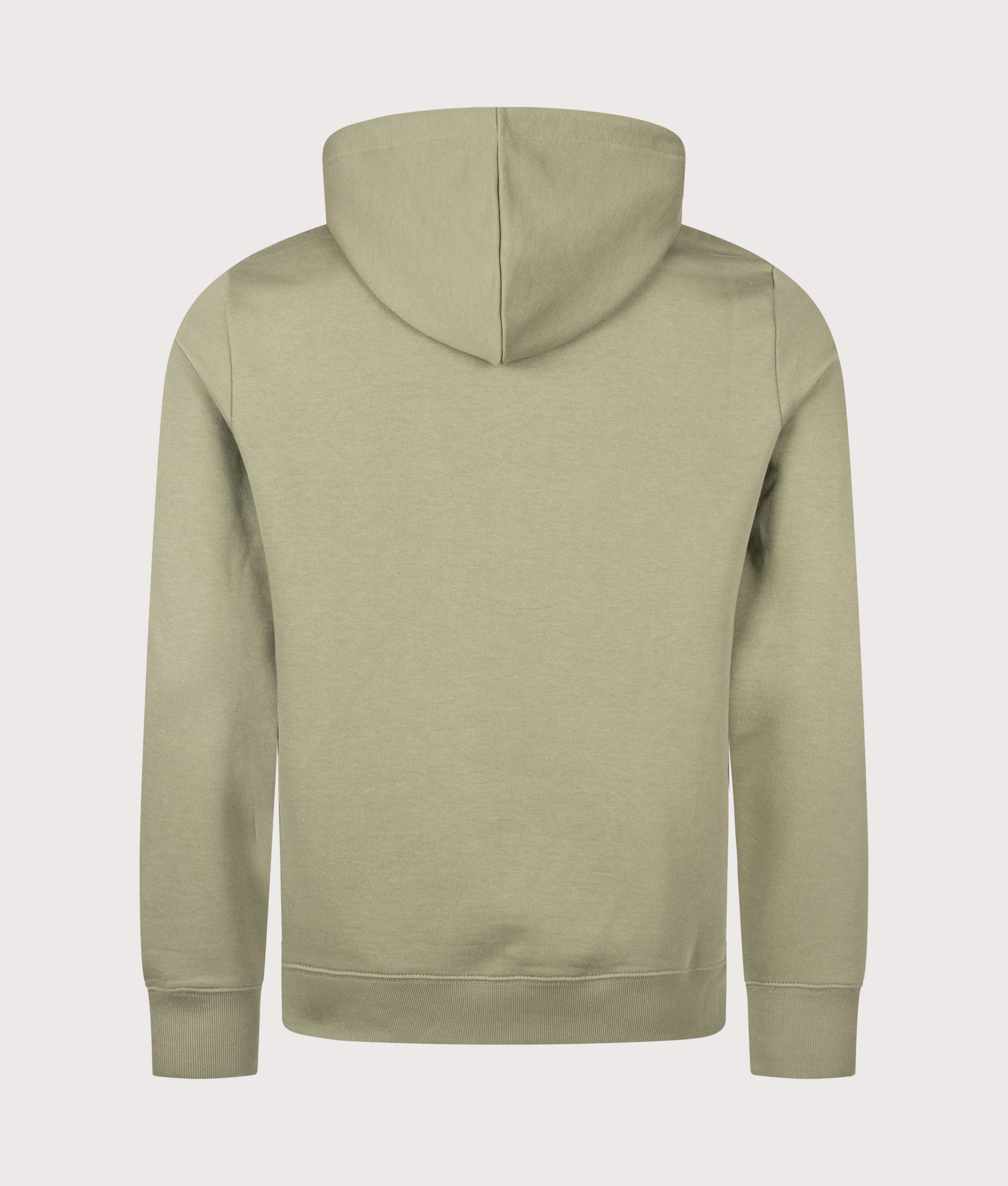 PS Paul Smith Regular Fit Zebra Logo Hoodie in Light Greyish Green at EQVVS Menswear. Back shot.