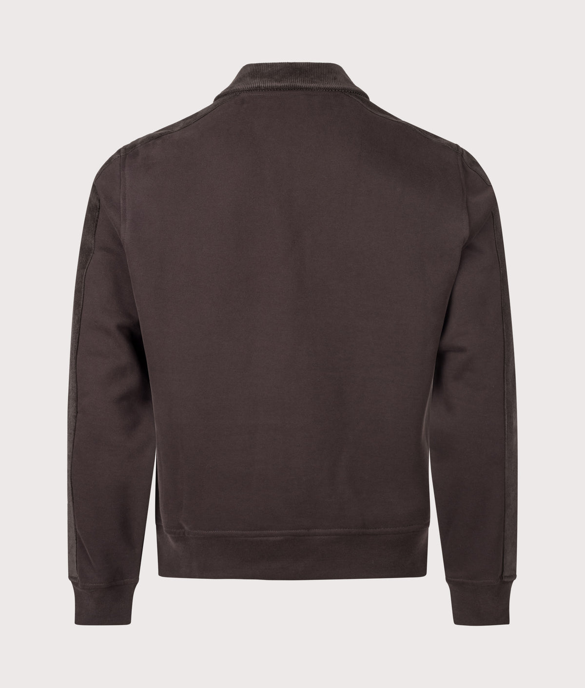 PS Paul Smith Regular Fit Zip Through Jacket in Dark Brown at EQVVS Menswear. Back shot.