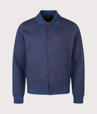 Regular Fit Contrast Stitch Cardigan: 46 Indigo 