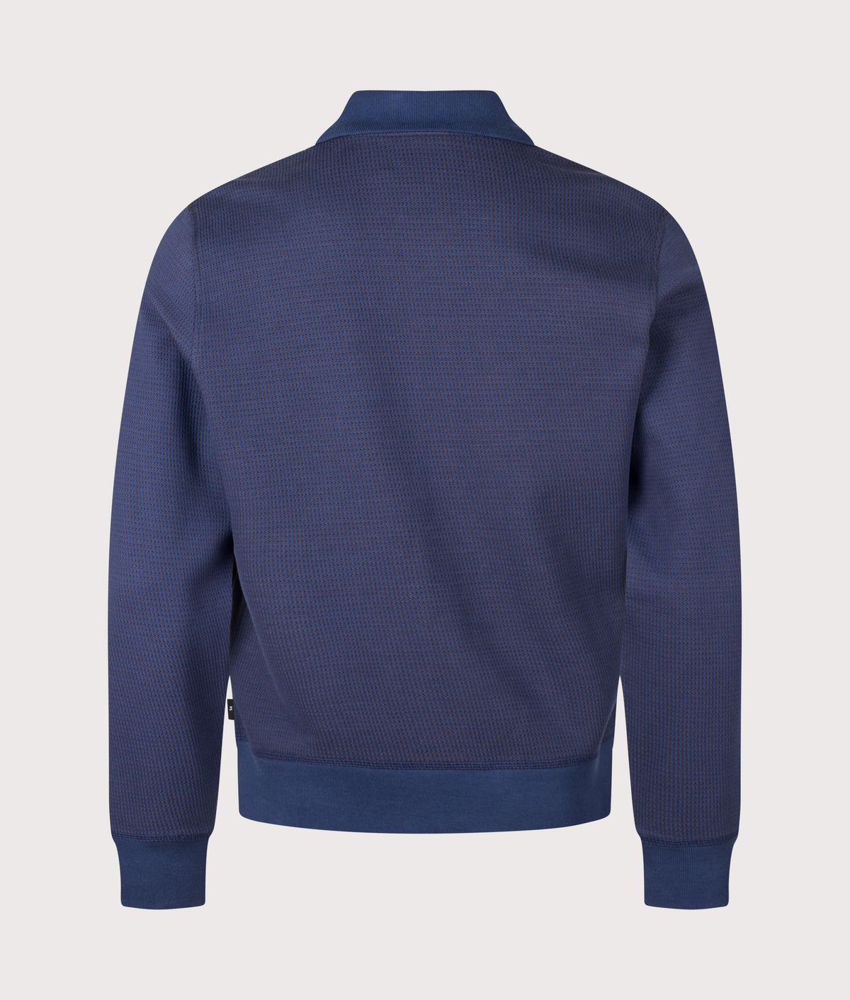 PS Paul Smith Regular Fit Contrast Stitch Cardigan in Indigo at EQVVS Menswear. Back shot.
