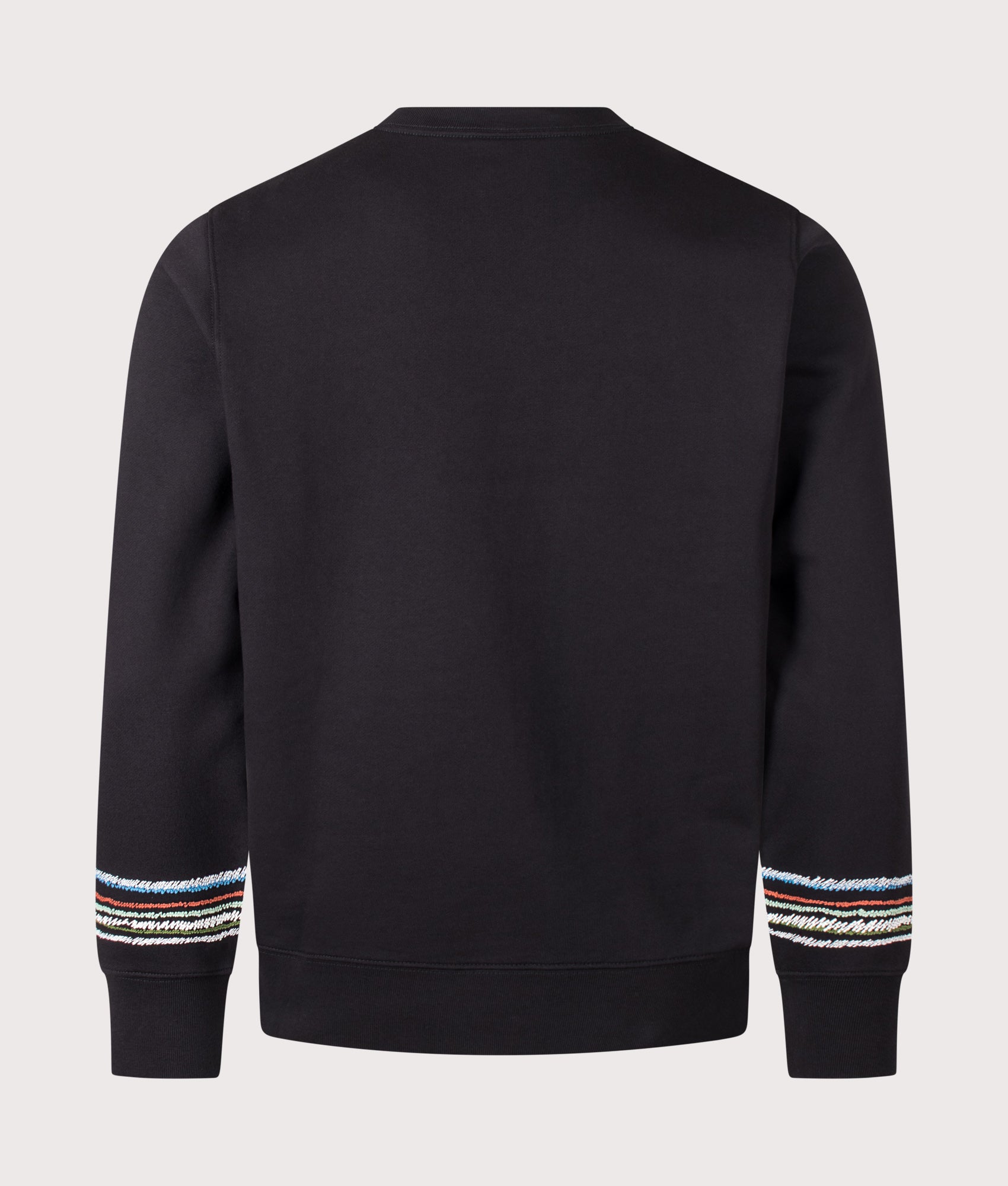 PS Paul Smith Regular Fit Stripes Sweatshirt in Black at EQVVS Menswear. Back shot.