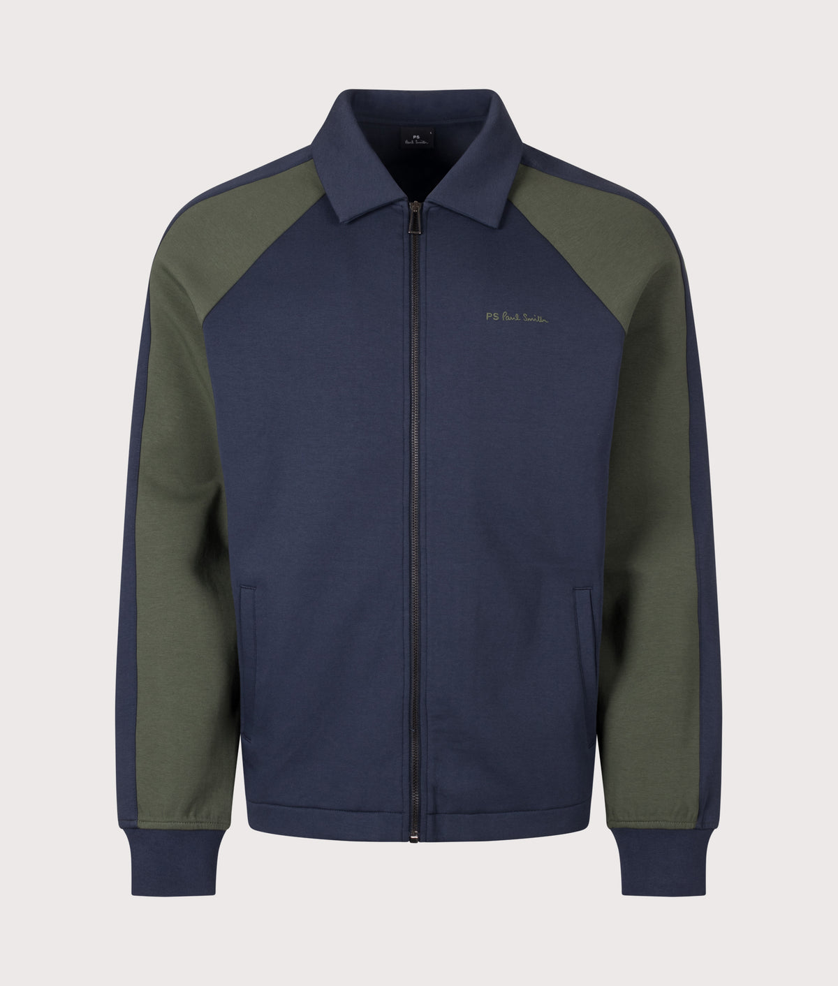PS Paul Smith Regular Fit Zip Through Jacket in Very Dark Navy at EQVVS Menswear. Front shot.