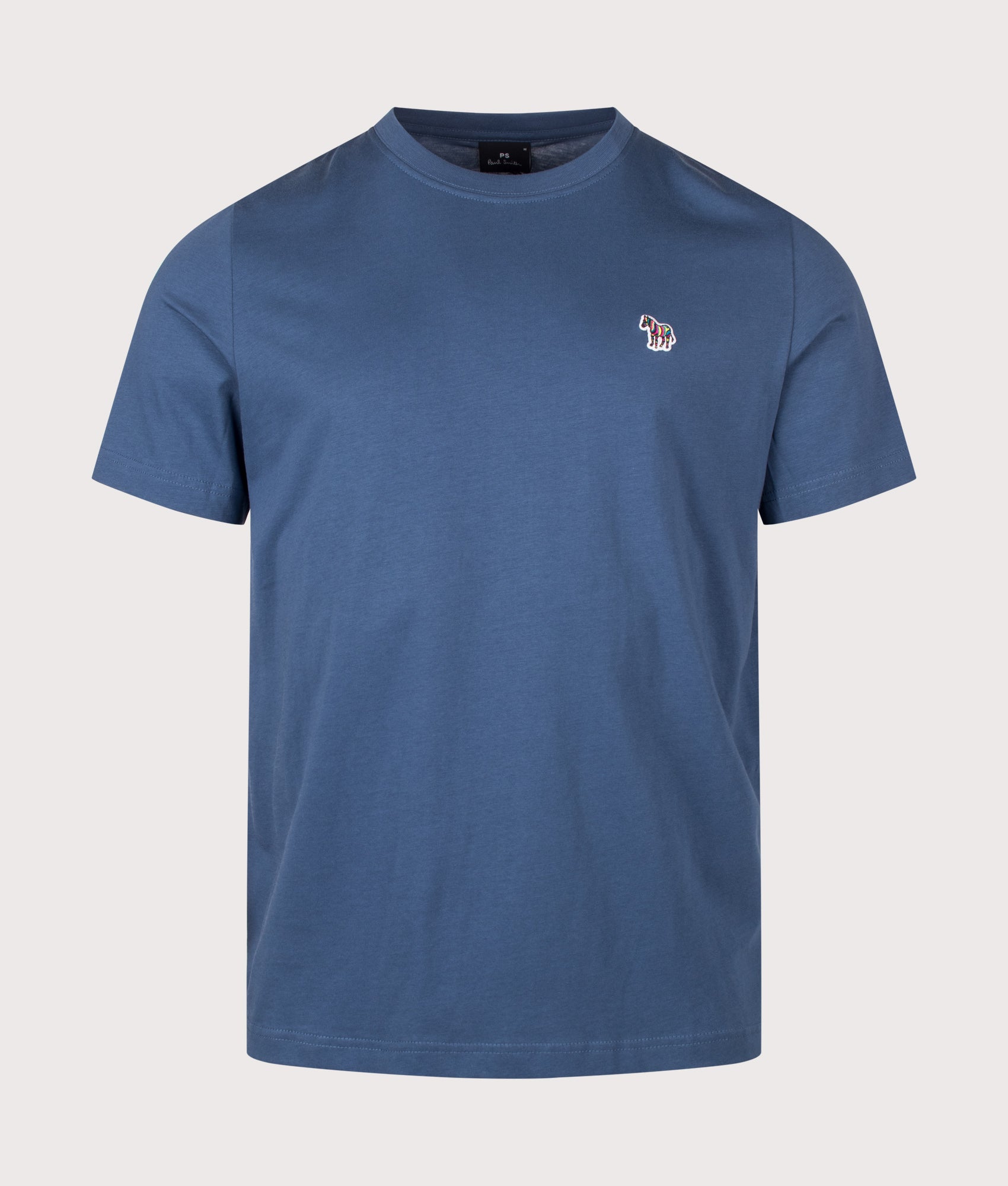 PS Paul Smith Regular Fit Zebra T-Shirt in Indigo at EQVVS Menswear. Front shot.
