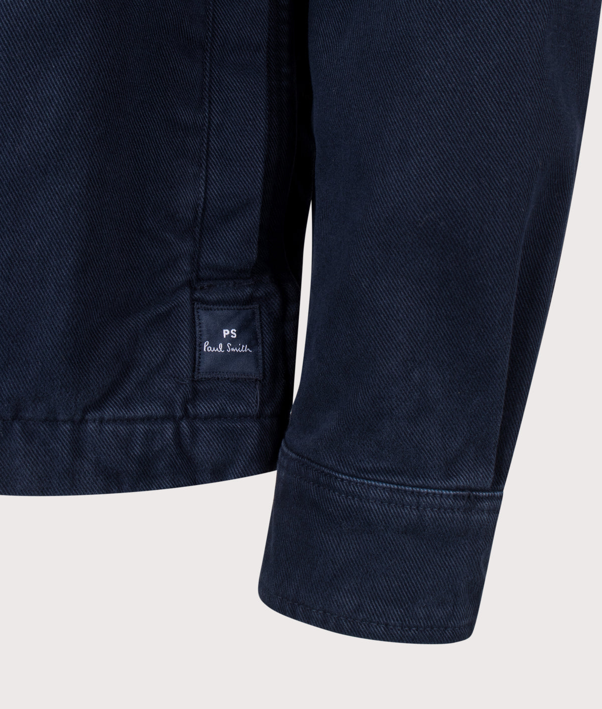 PS Paul Smith Military Overshirt in Very Dark Navy at EQVVS Menswear. Detail shot.