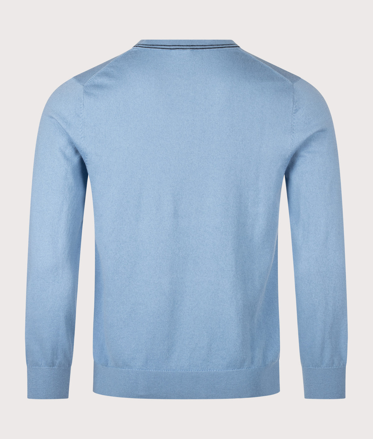 PS Paul Smith Regular Fit Zebra Logo Crewneck jumper in Light Blue at EQVVS Menswear. Back shot.