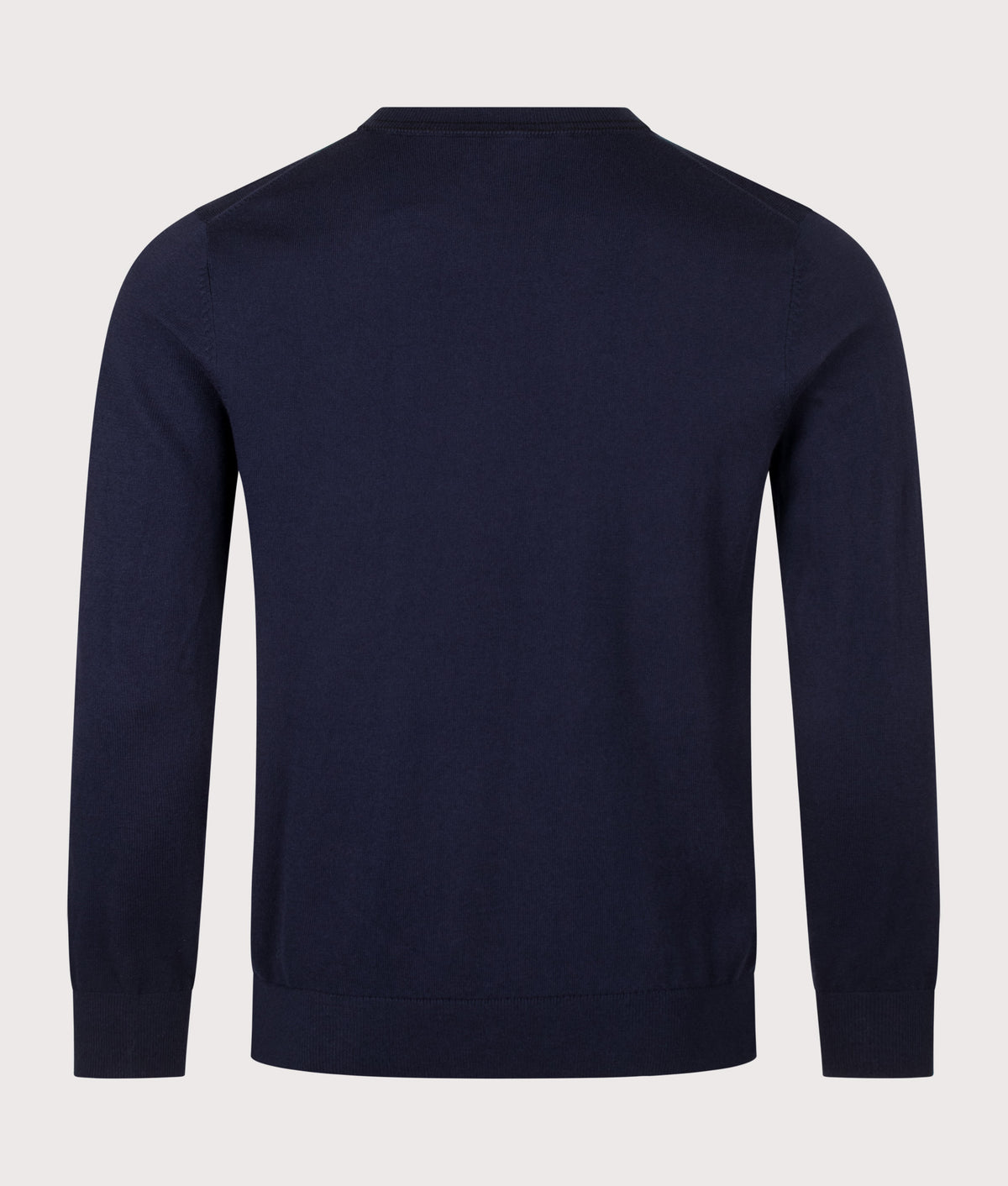 PS Paul Smith Regular Fit Zebra Logo Crewneck jumper in Very Dark Navy at EQVVS Menswear. Back shot.
