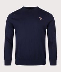 Regular Fit Zebra Logo Crewneck Jumper: 49 Very Dark Navy 