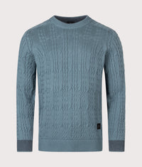 Cable Knit Jumper: 43 Greyish Blue 