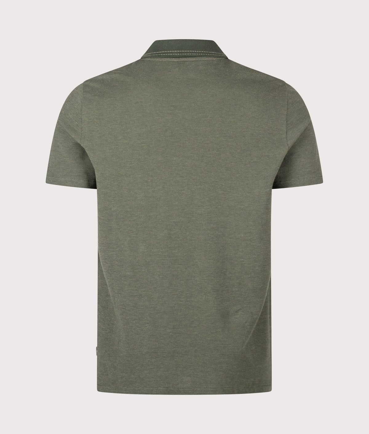 PS Paul Smith Regular Fit Quarter Zip Polo Shirt in Bottle Green at EQVVS Menswear. Back shot.