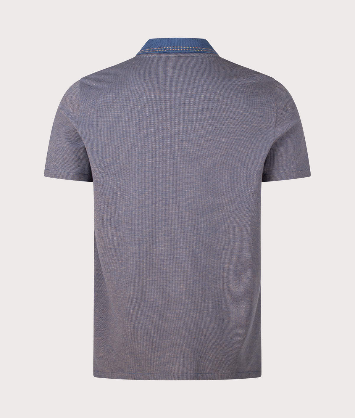 PS Paul Smith Regular Fit Quarter Zip Polo Shirt in Indigo at EQVVS Menswear. Back shot.