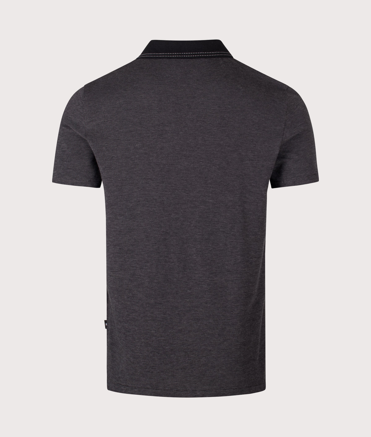 PS Paul Smith Regular Fit Quarter Zip Polo Shirt in Black at EQVVS Menswear. Back shot.