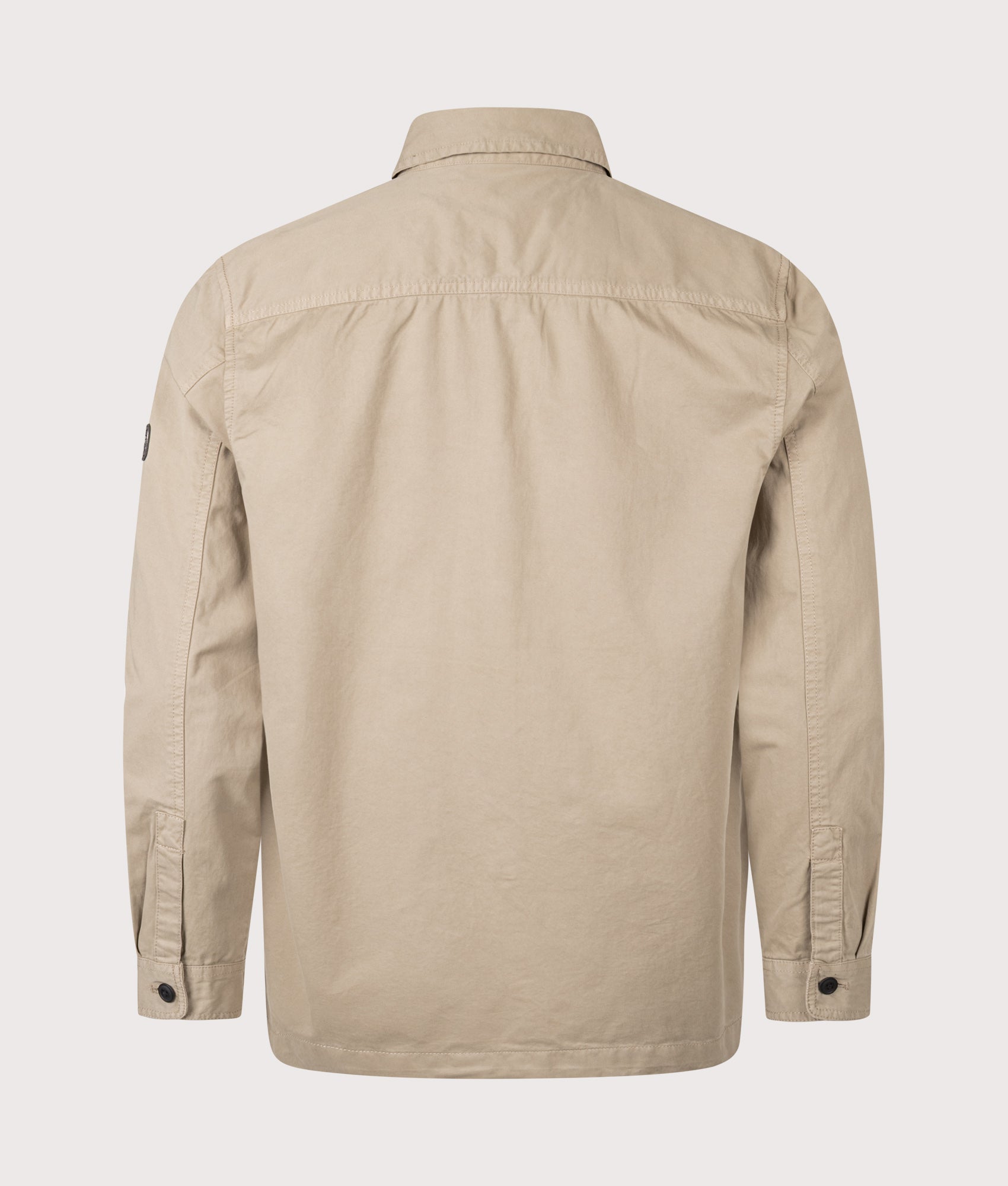 Barbour B.Intl Arlo Overshirt in Coriander at EQVVS Menswear. Back shot. 