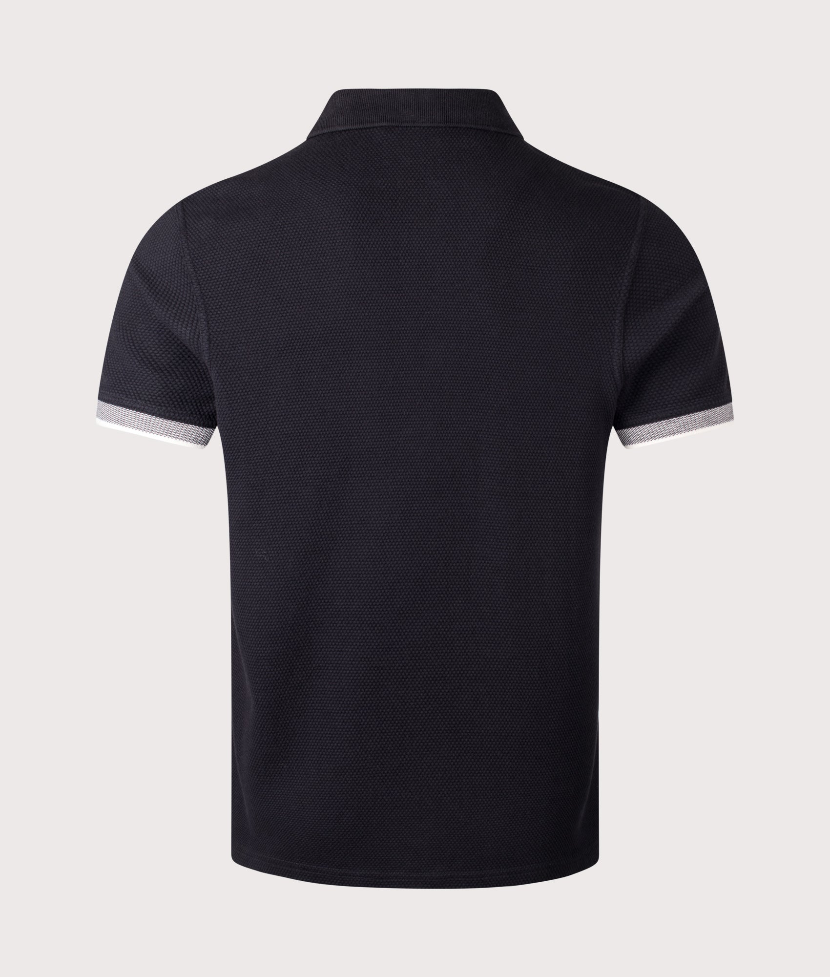 Barbour International B.Intl Swinford Polo shirt in Black at EQVVS Menswear. Back shot.