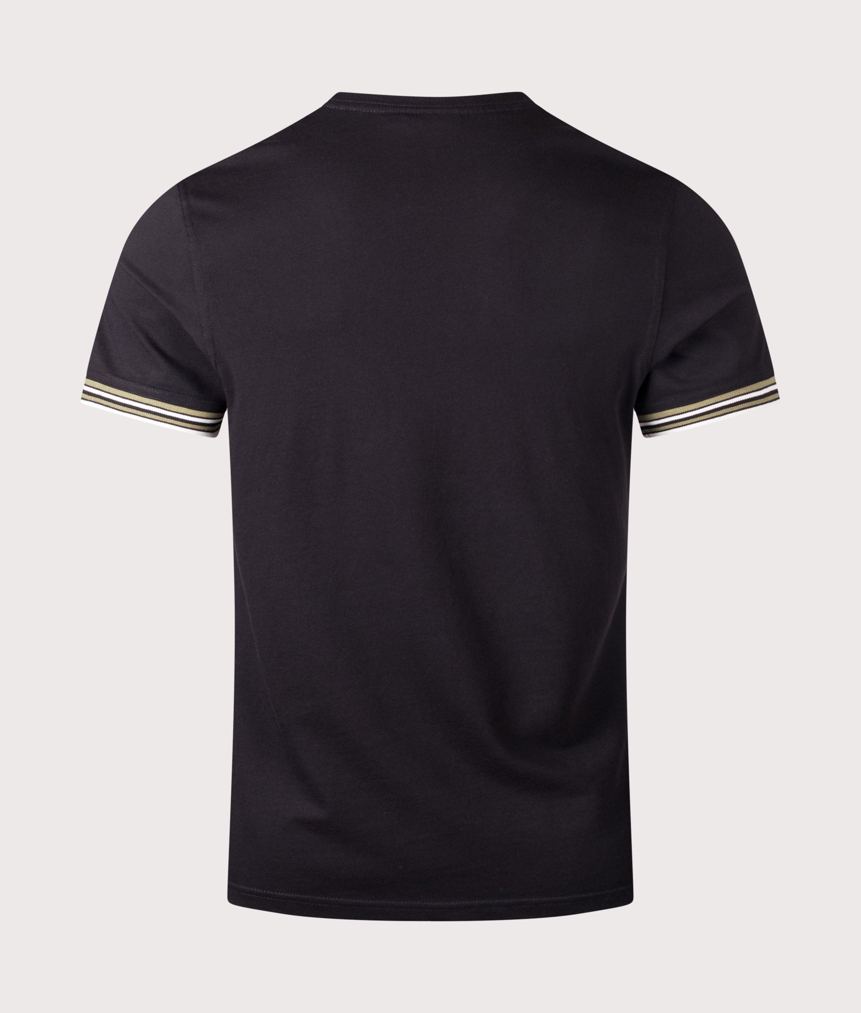 Burnwood Tipped Cuff T-Shirt in Black by Barbour International. Shot by EQVVS. Back shot.