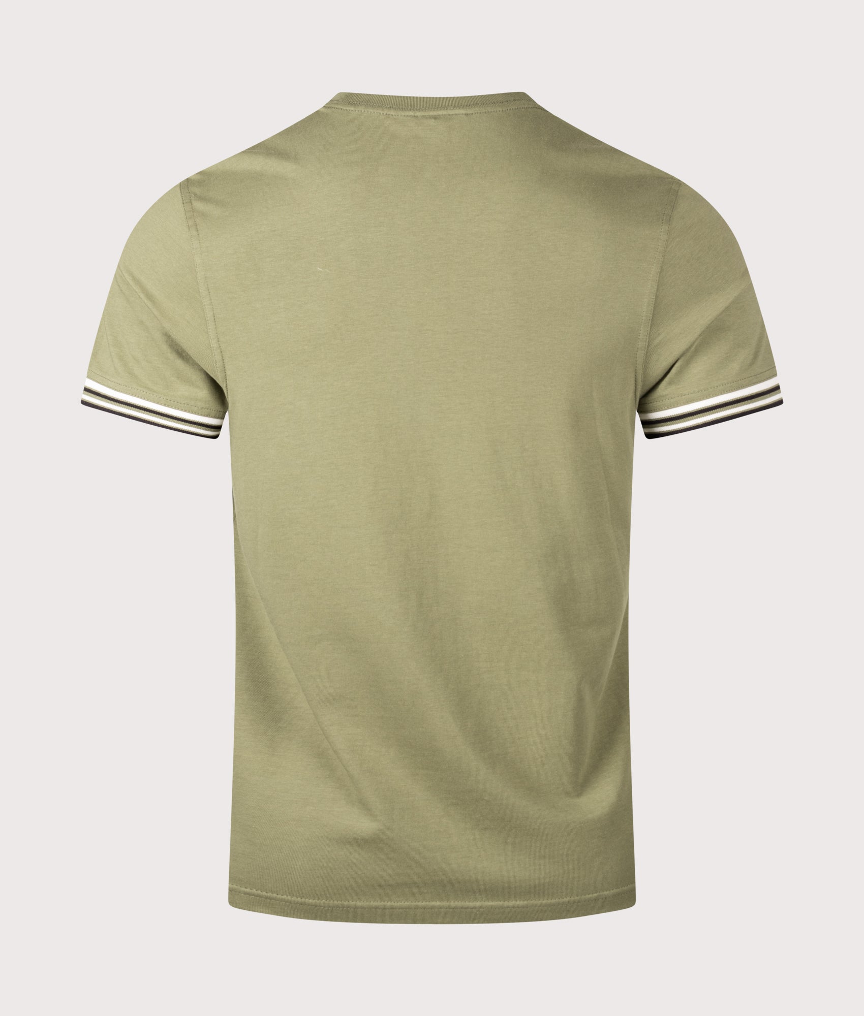 Burnwood Tipped Cuff T-Shirt in Burnt Olive by Barbour International. Shot by EQVVS. Back shot.