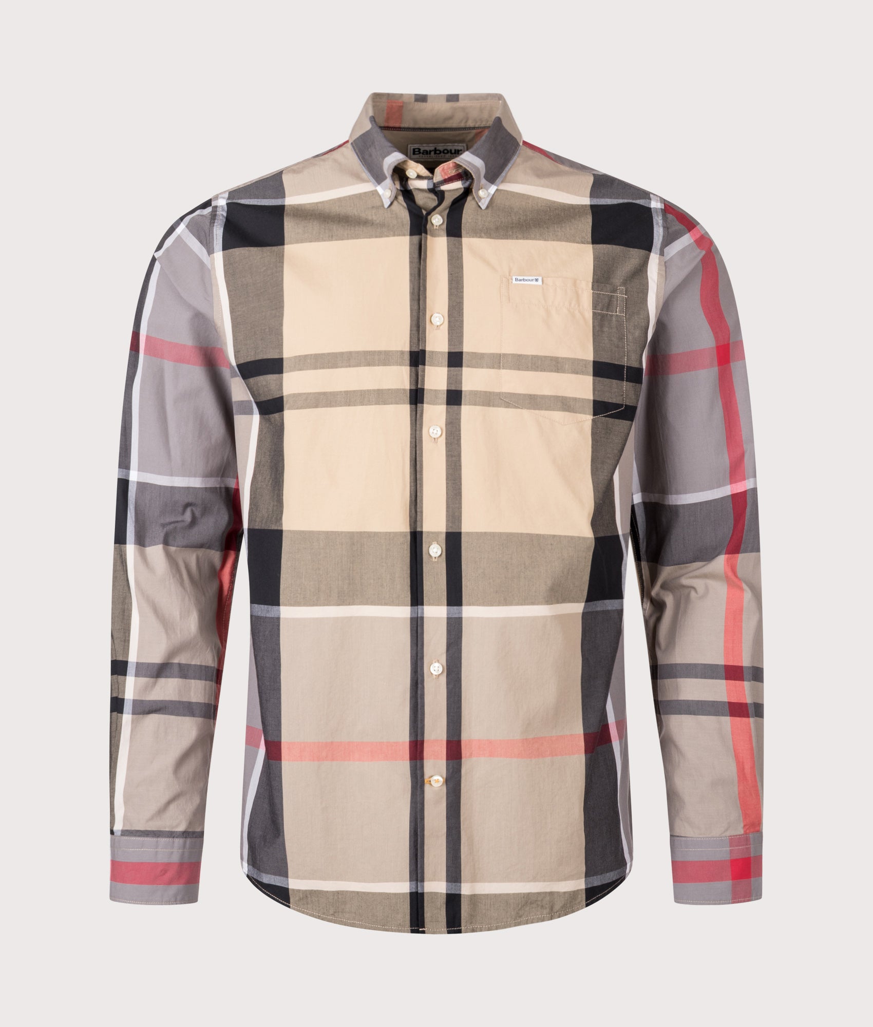 Barbour Tailored Fit Harris Shirt in Dress Tartan at EQVVS Menswear. Front shot.