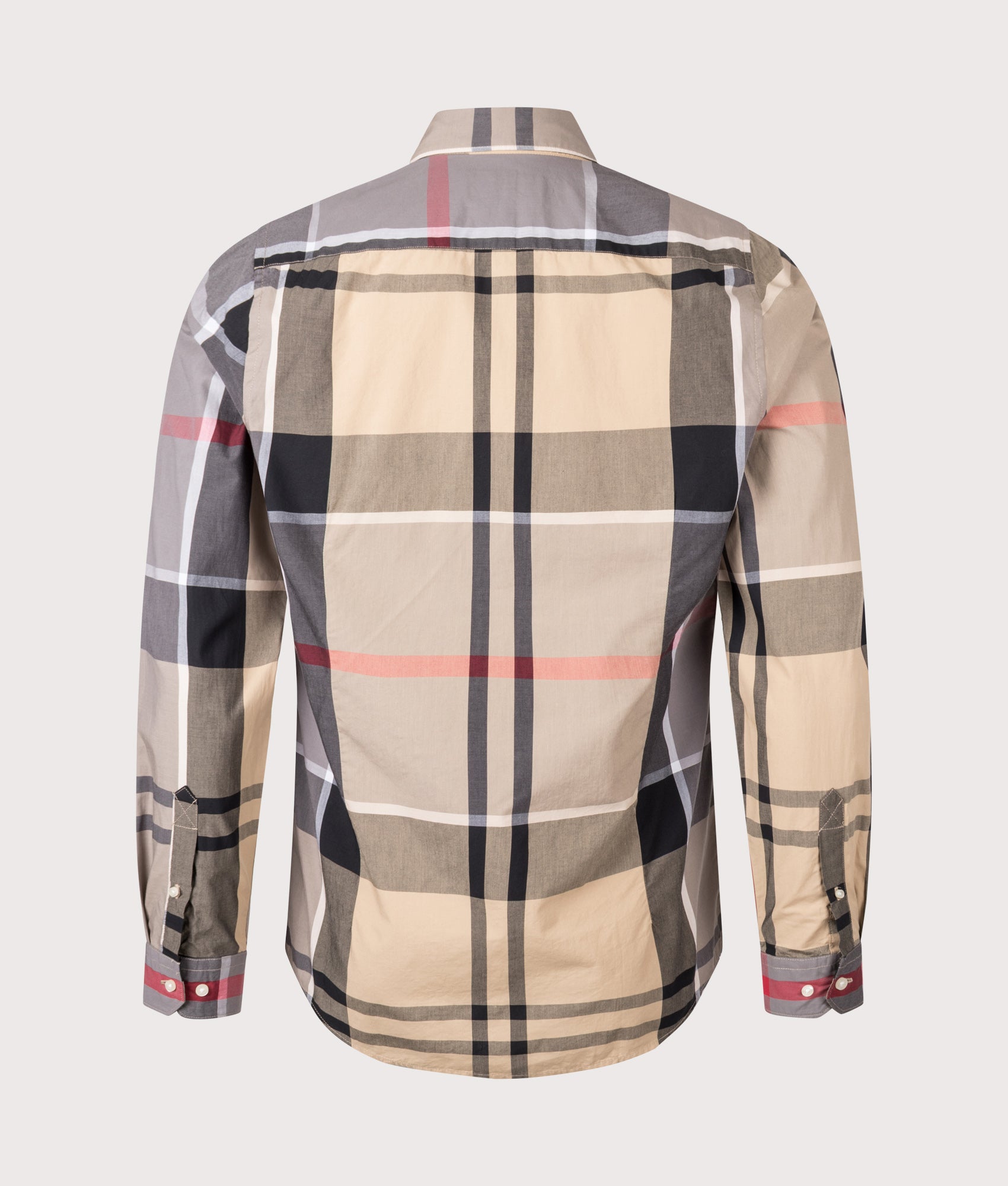 Barbour Tailored Fit Harris Shirt in Dress Tartan at EQVVS Menswear. Back shot.