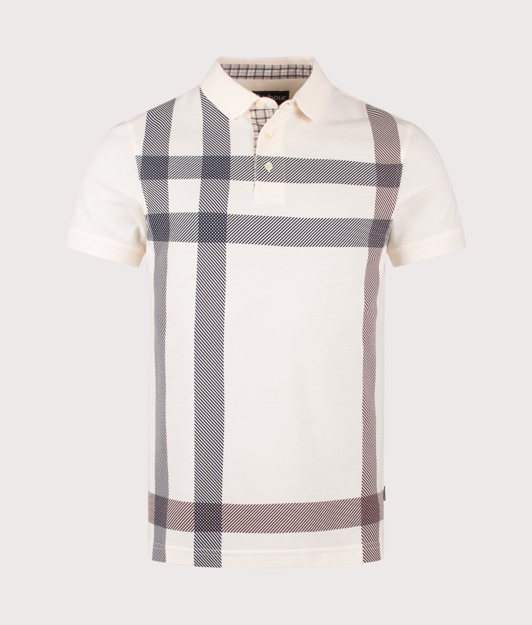 Blaine Tailored Polo Shirt in Whisper White by Barbour Lifestyle. Shot by EQVVS. Front shot.