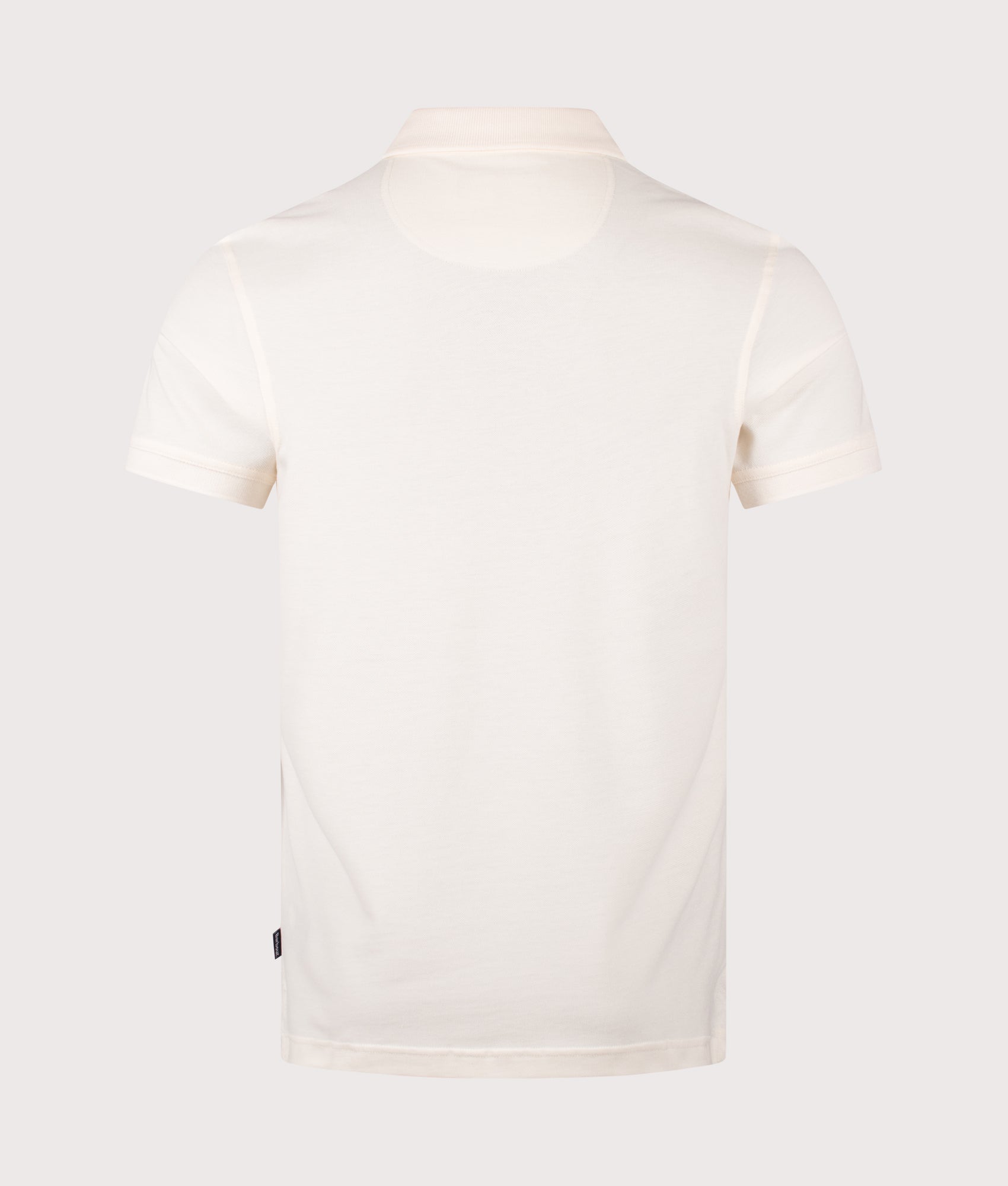 Blaine Tailored Polo Shirt in Whisper White by Barbour Lifestyle. Shot by EQVVS. Back shot.