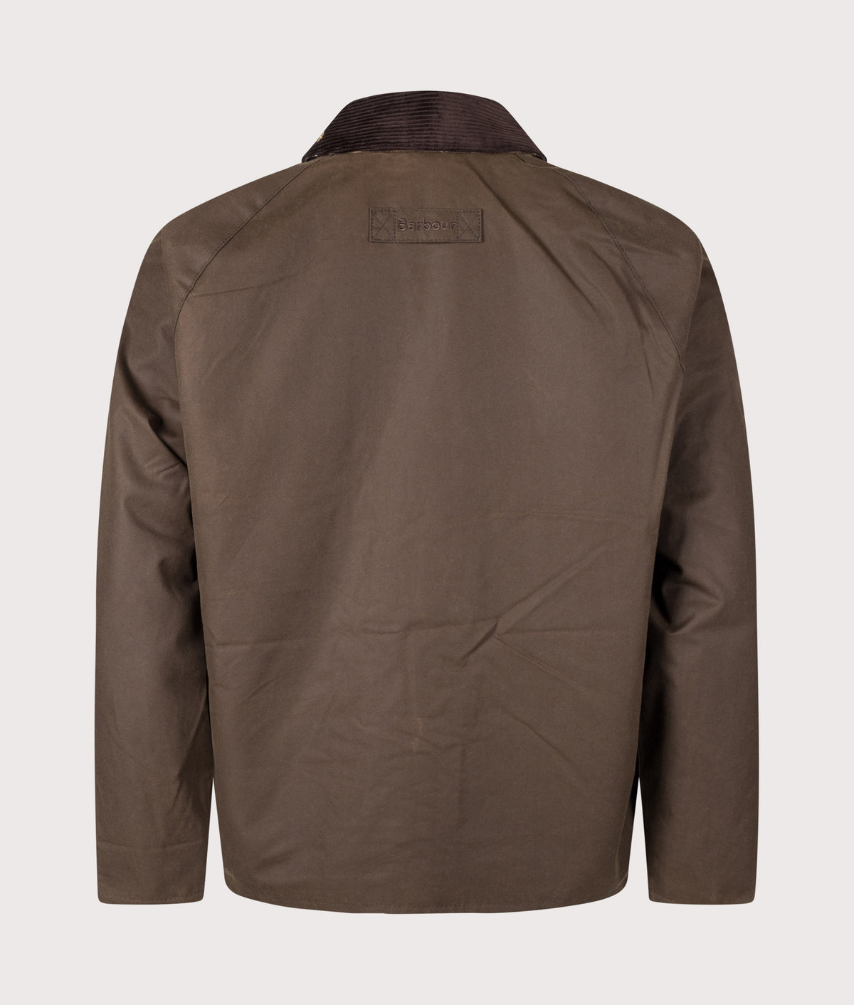 Barbour Lifestyle Icons Transport Wax Jacket in Brown at EQVVS Menswear. Back shot.