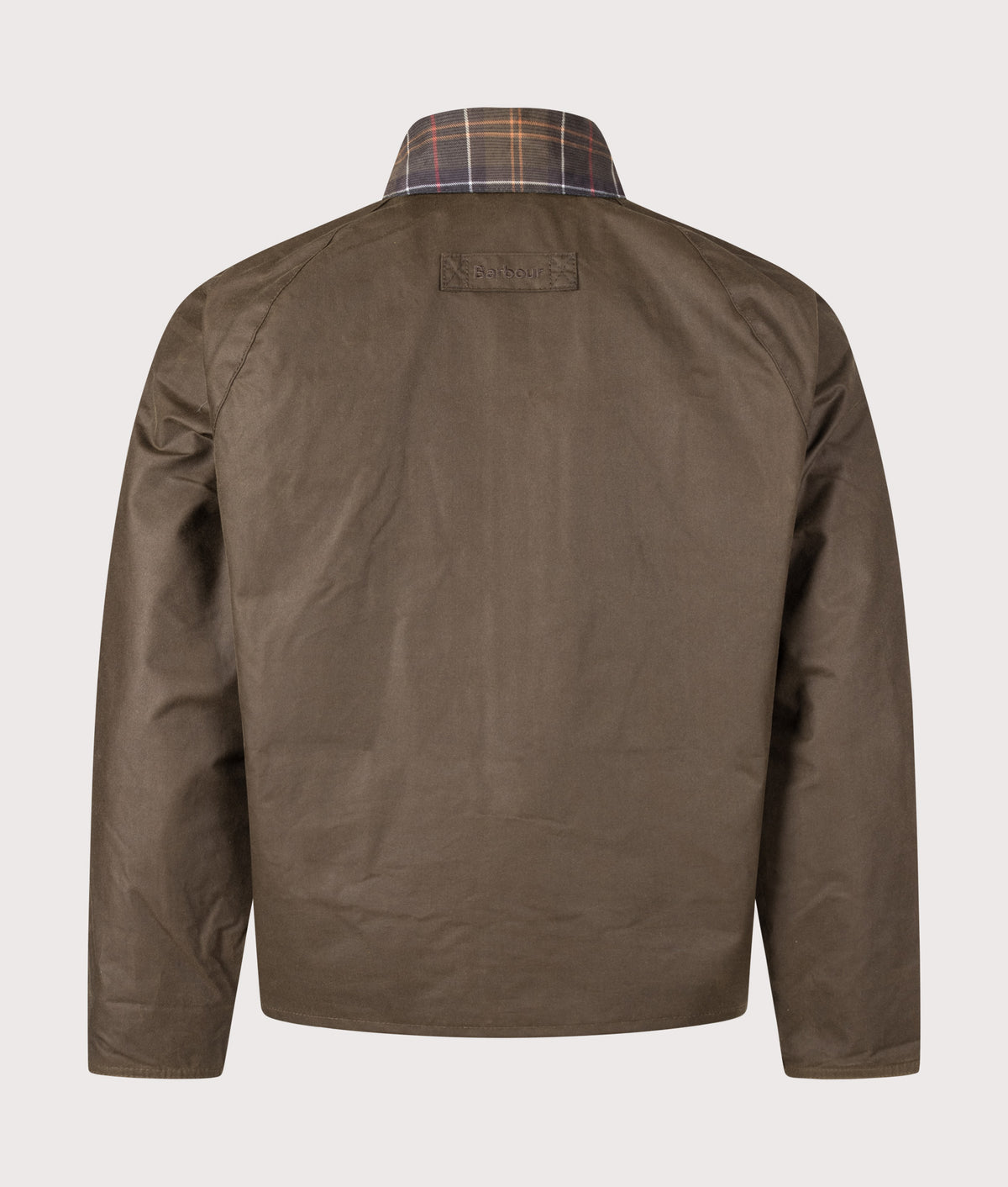Barbour Lifestyle Icons Spey Waxed Jacket  in Beech at EQVVS Menswear. Back shot.