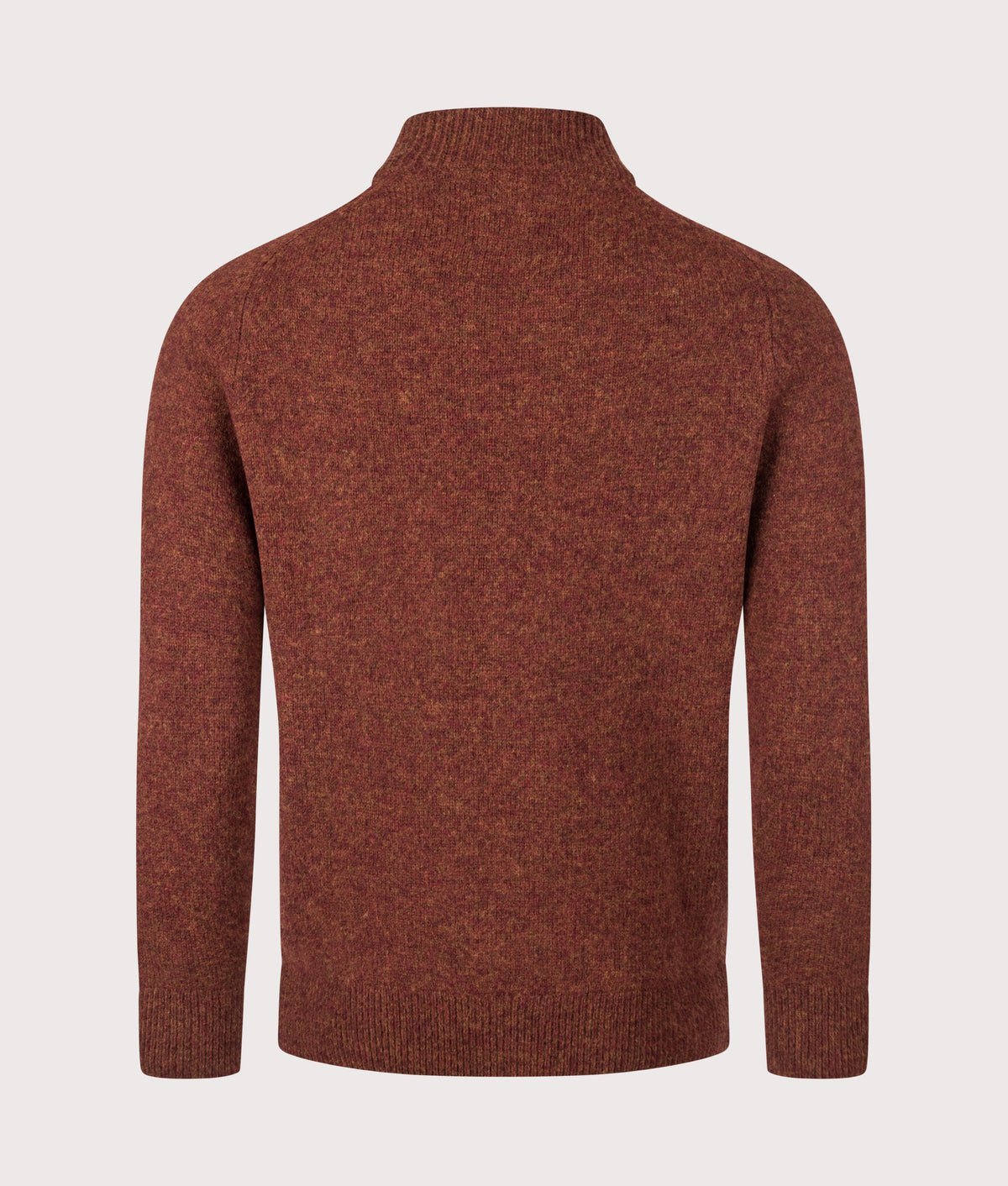 Barbour Lifestyle Regular Fit Talder Zip Through Jumper in Russet at EQVVS Menswear. Back shot.