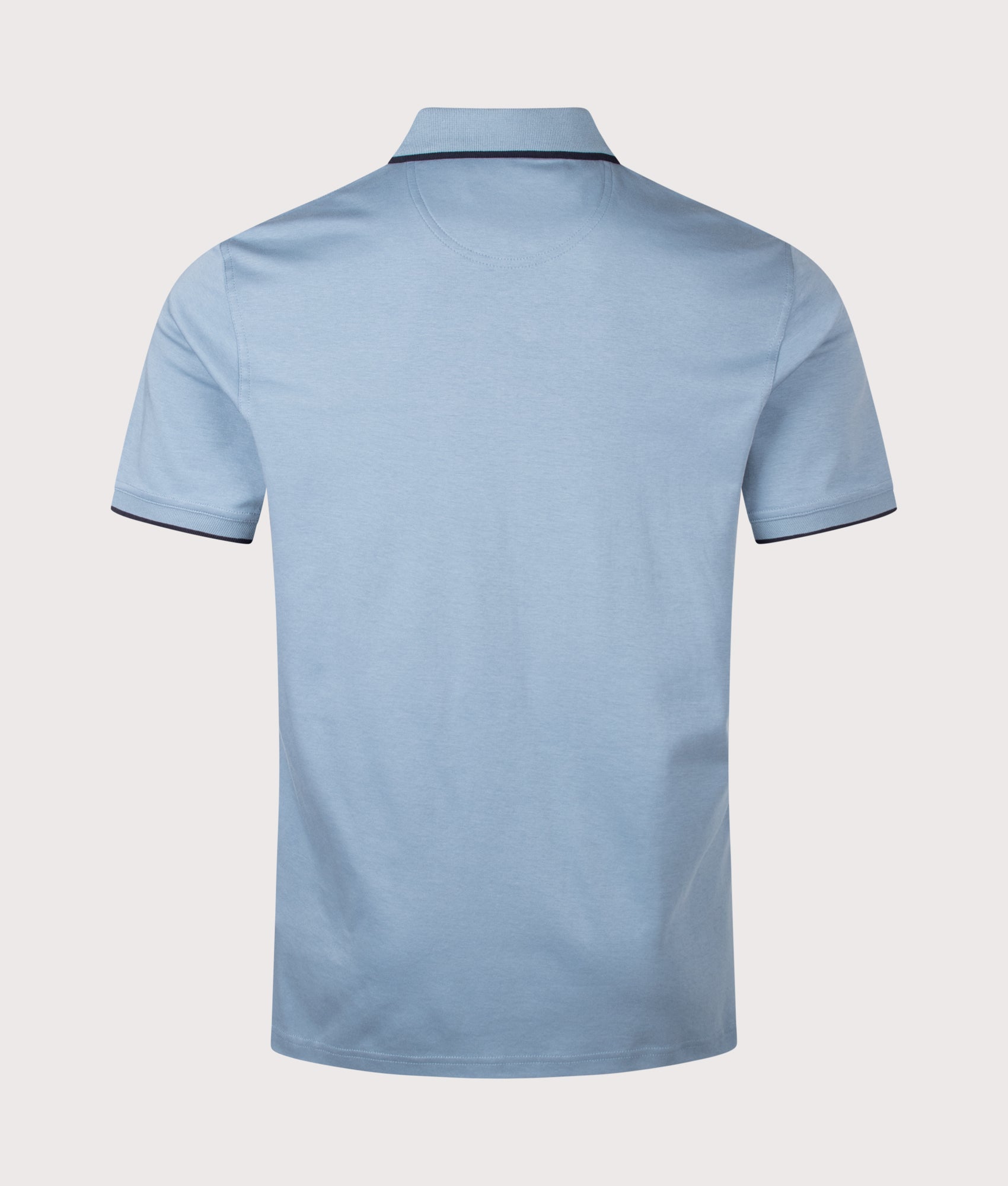 Barbour Lifestyle Callock Tailored Polo Shirt in Tarn Blue at EQVVS Menswear. Back shot.