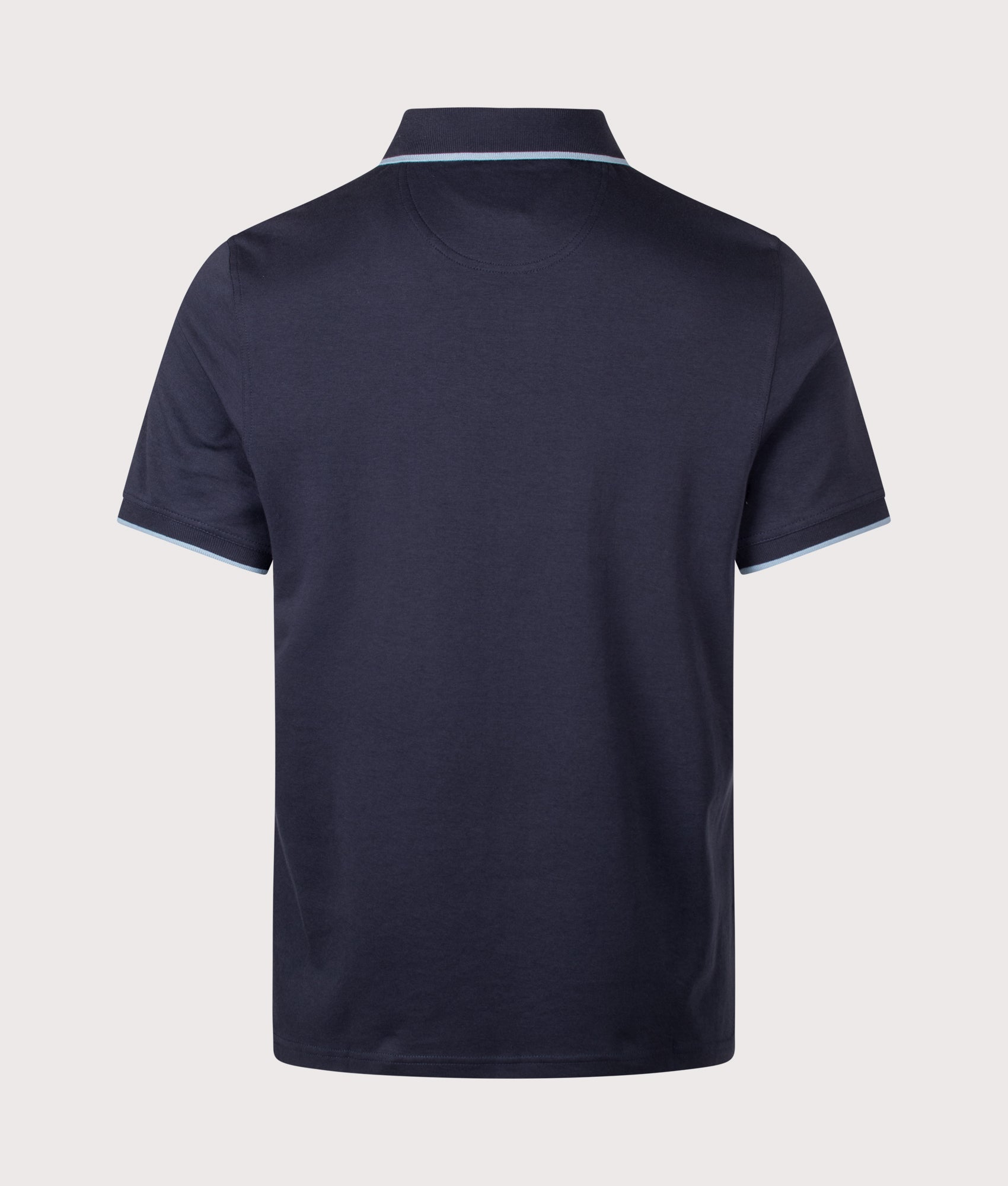 Barbour Lifestyle Callock Tailored Polo Shirt in Navy at EQVVS Menswear. Back shot.