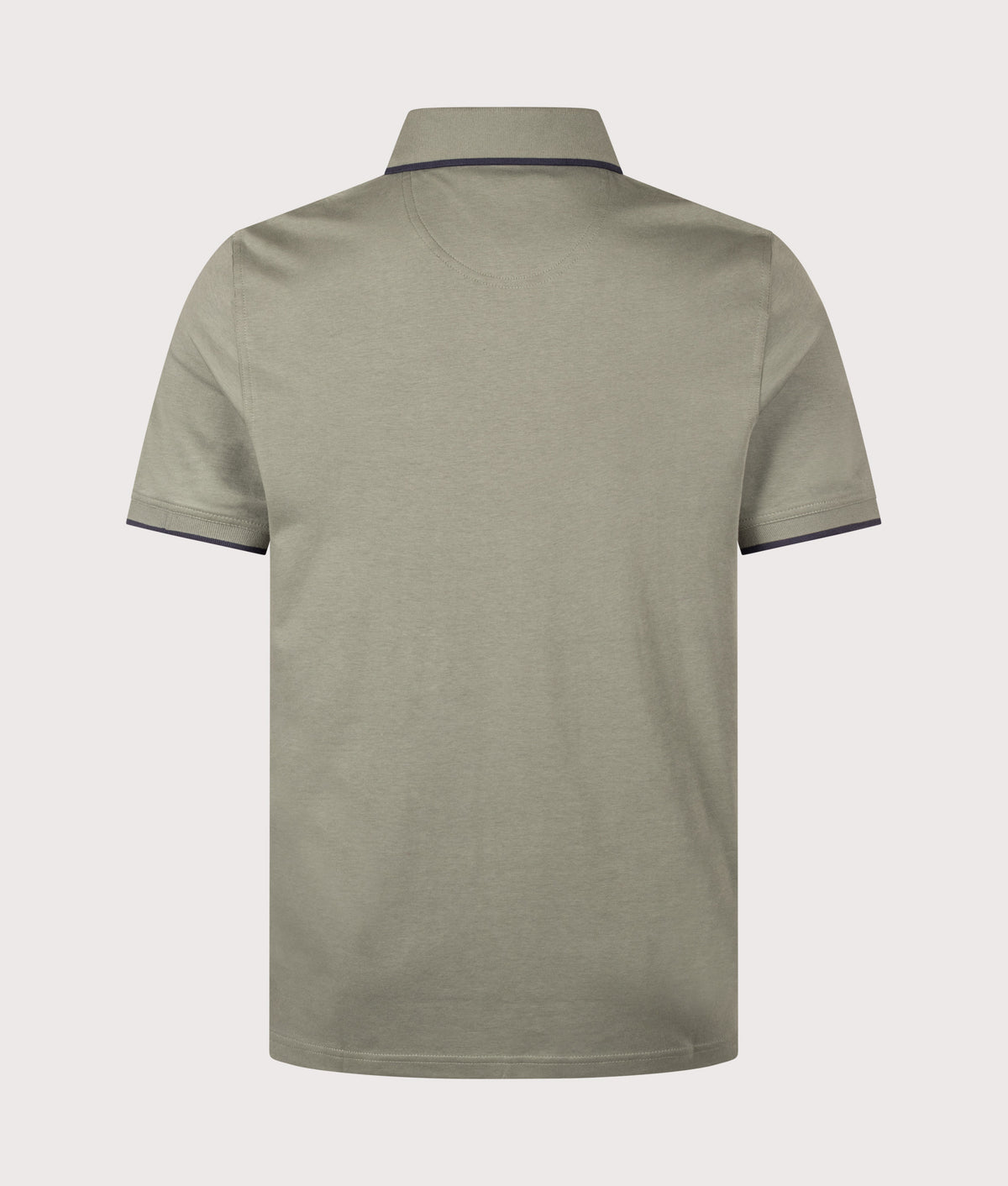 Barbour Lifestyle Callock Tailored Polo Shirt in Agave Green at EQVVS Menswear. Back shot.