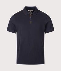 Tailored Fit Stately Quarter Zip Polo Shirt: NY91 Navy 