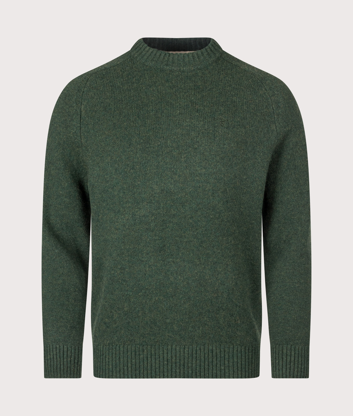 Barbour Lifestyle Newtown Crewneck Jumper in Sage at EQVVS Menswear. Front shot.