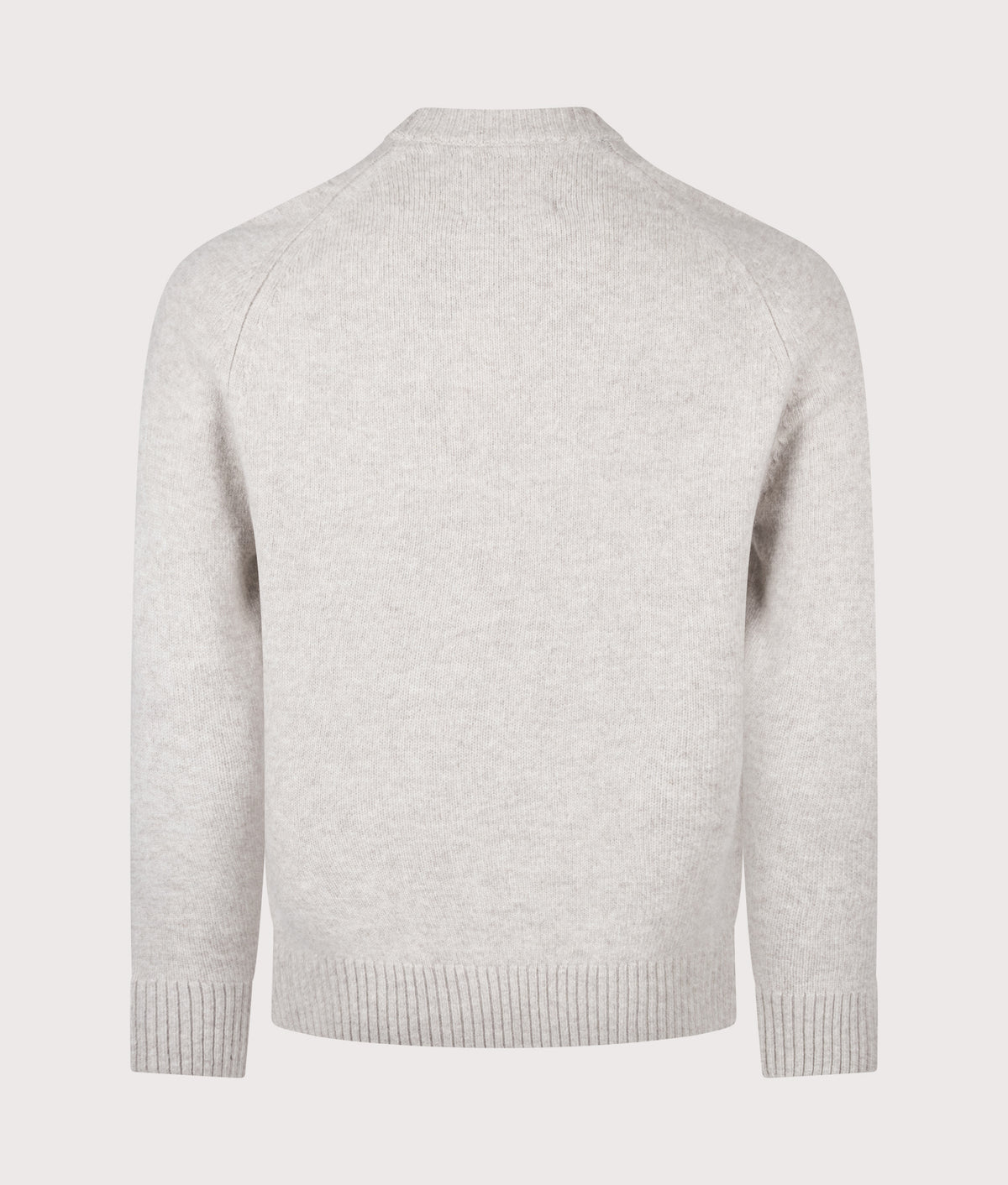 Barbour Lifestyle Newtown Crewneck Jumper in Light Grey at EQVVS Menswear. Back shot.