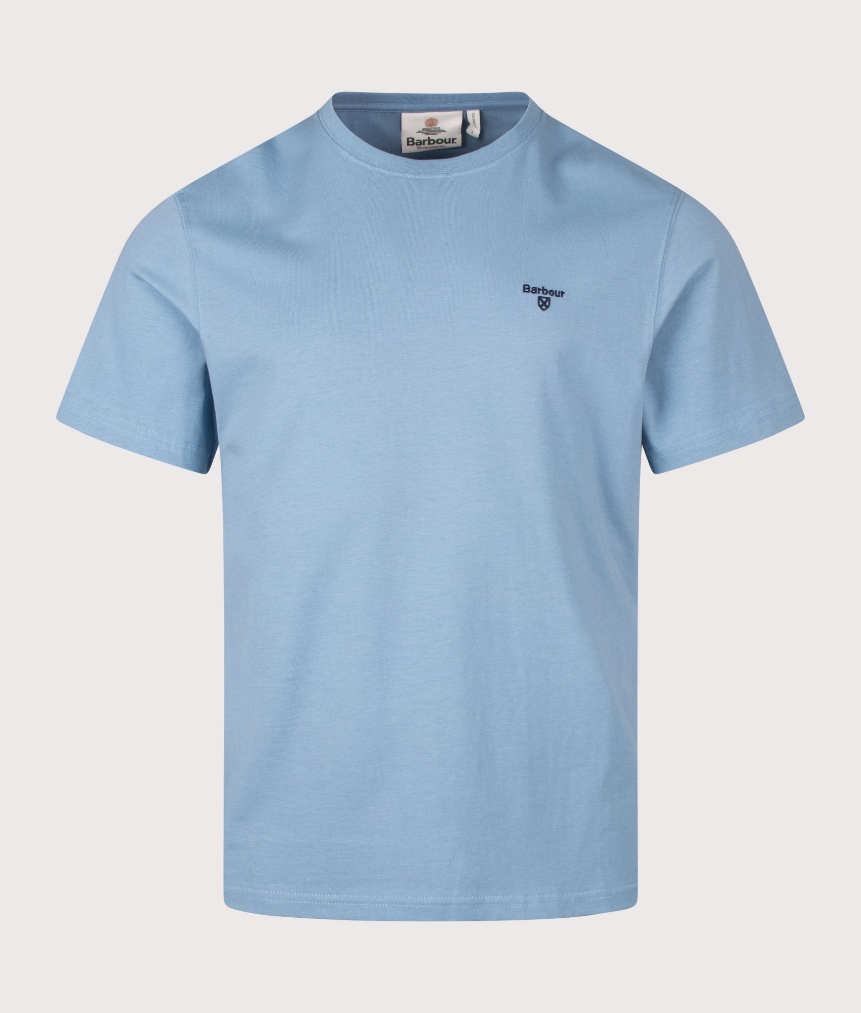 Barbour Lifestyle Regular Fit Essential Sports T-Shirt in Tarn Blue at EQVVS Menswear. Front shot.