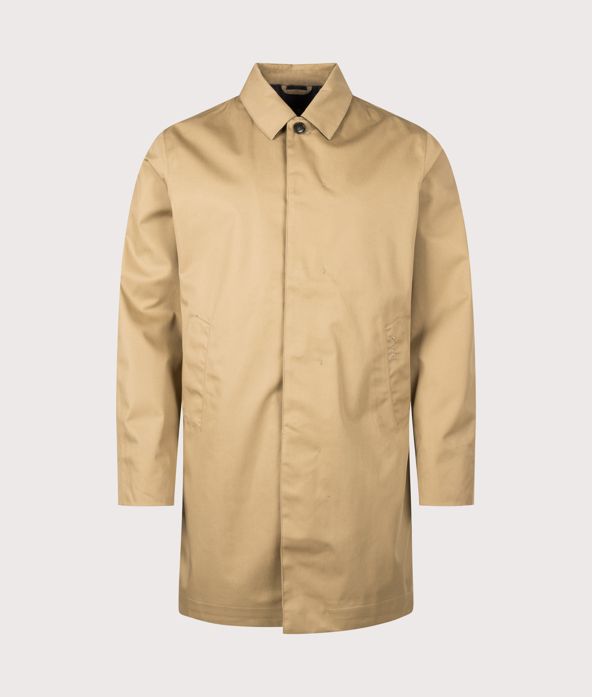 Barbour Lifestyle Lorden Waterproof Mac in Trench at EQVVS Menswear. Front shot.