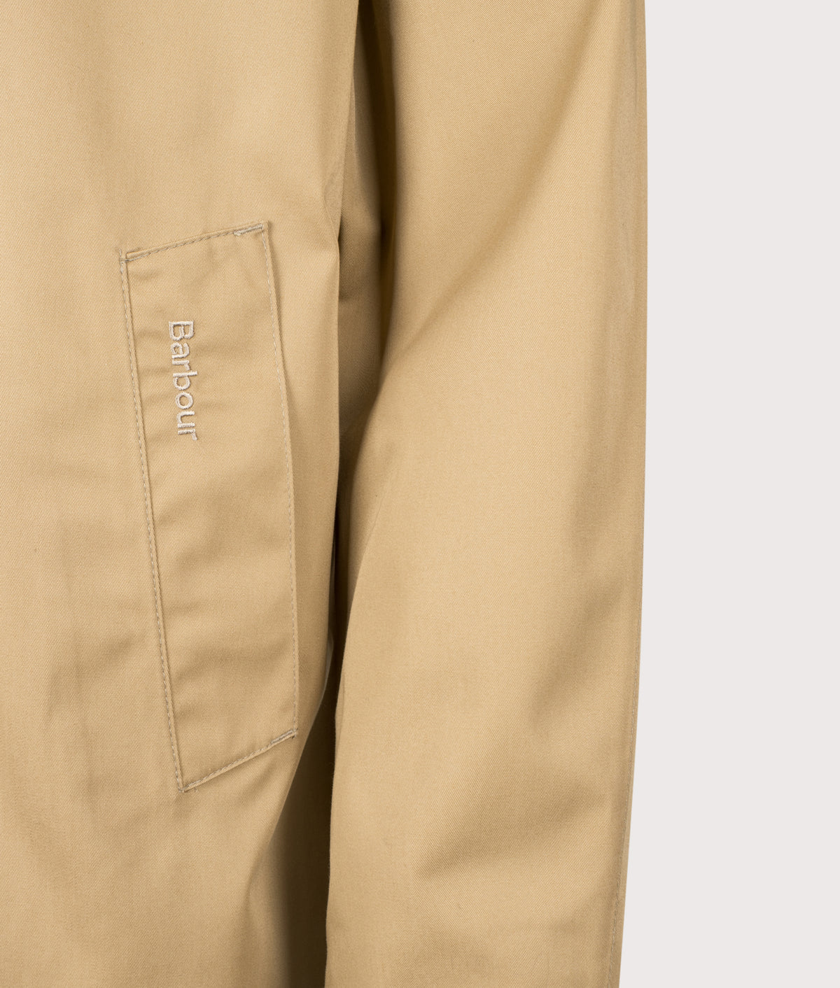 Barbour Lifestyle Lorden Waterproof Mac in Trench at EQVVS Menswear. Detail shot.