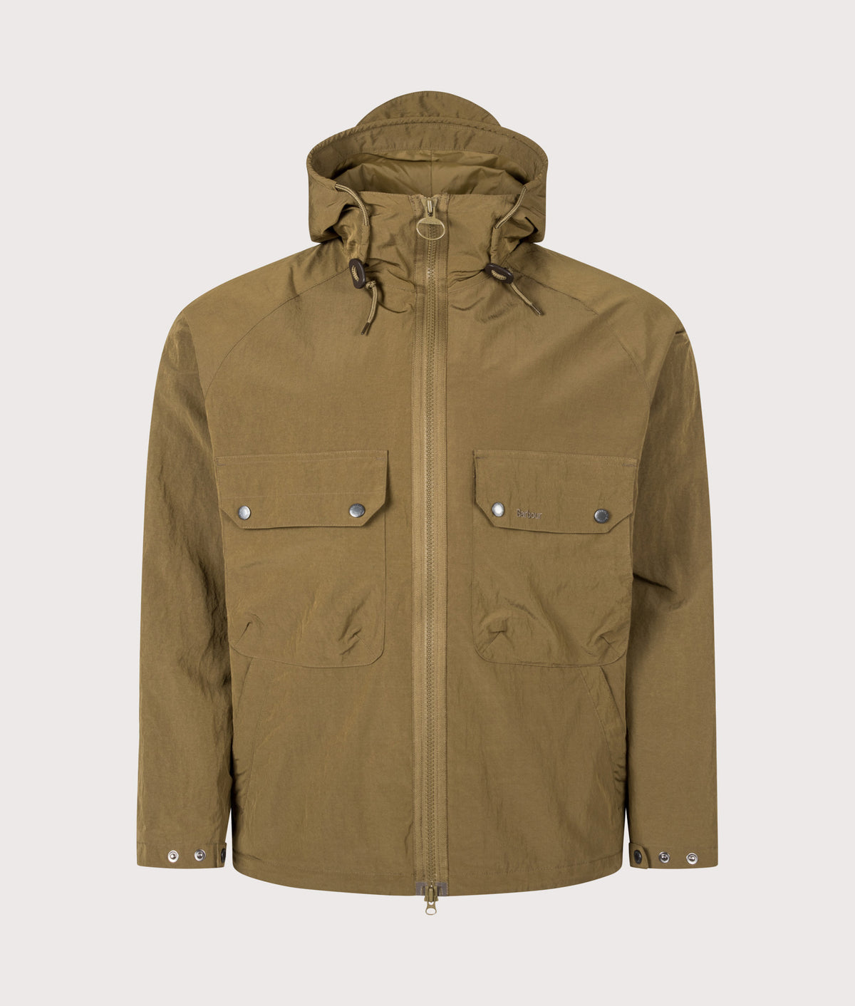 Barbour Lifestyle Re-Engineered Trows Showerproof Jacket in Beech at EQVVS Menswear. Front shot.