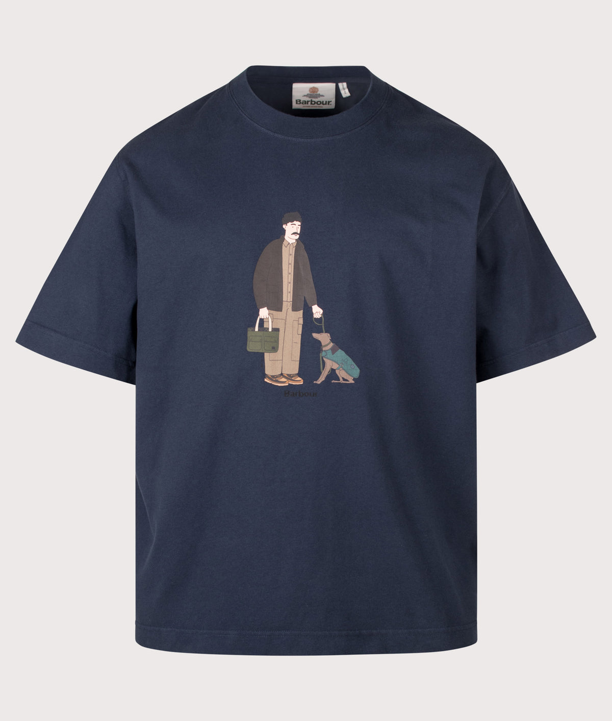 Barbour Heritage+ Oversized Fit Fordyce Graphic T-Shirt in Navy at EQVVS Menswear.