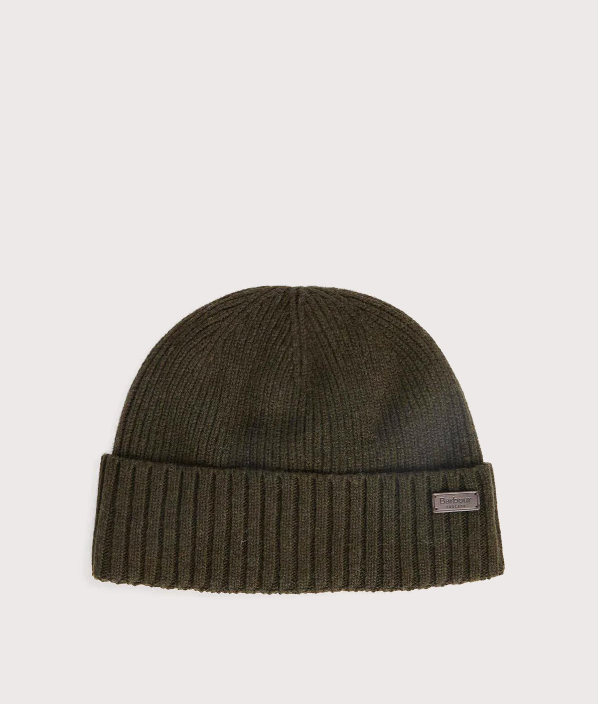 Barbour Lifestyle Carlton Beanie & Gloves Gift Set in Dark Green at EQVVS Menswear.  Beanie shot.