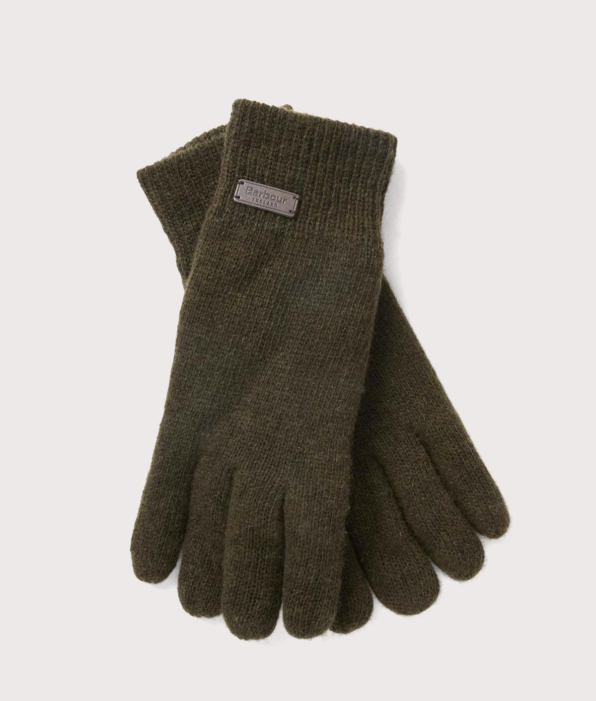 Barbour Lifestyle Carlton Beanie & Gloves Gift Set in Dark Green at EQVVS Menswear. Glove shot.