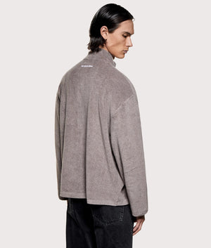 Towelling Quarter Zip Sweatshirt in Brown | MKI MIYUKI ZOKU | EQVVS