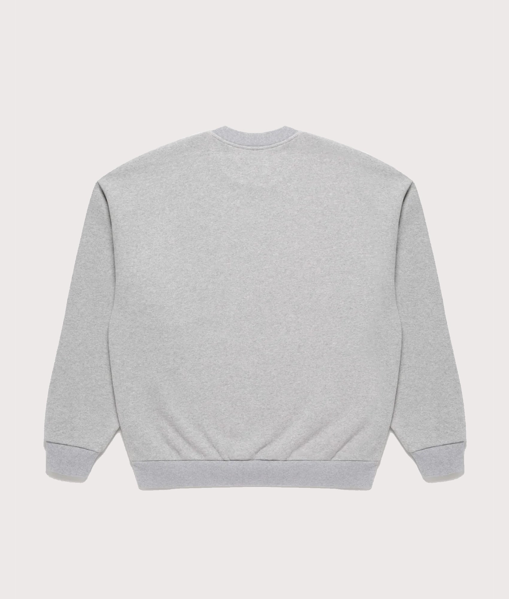 MKI MIYUKI ZOKU Oversized Uniform Crewneck Sweatshirt in grey at EQVVS Menswear. Back shot.